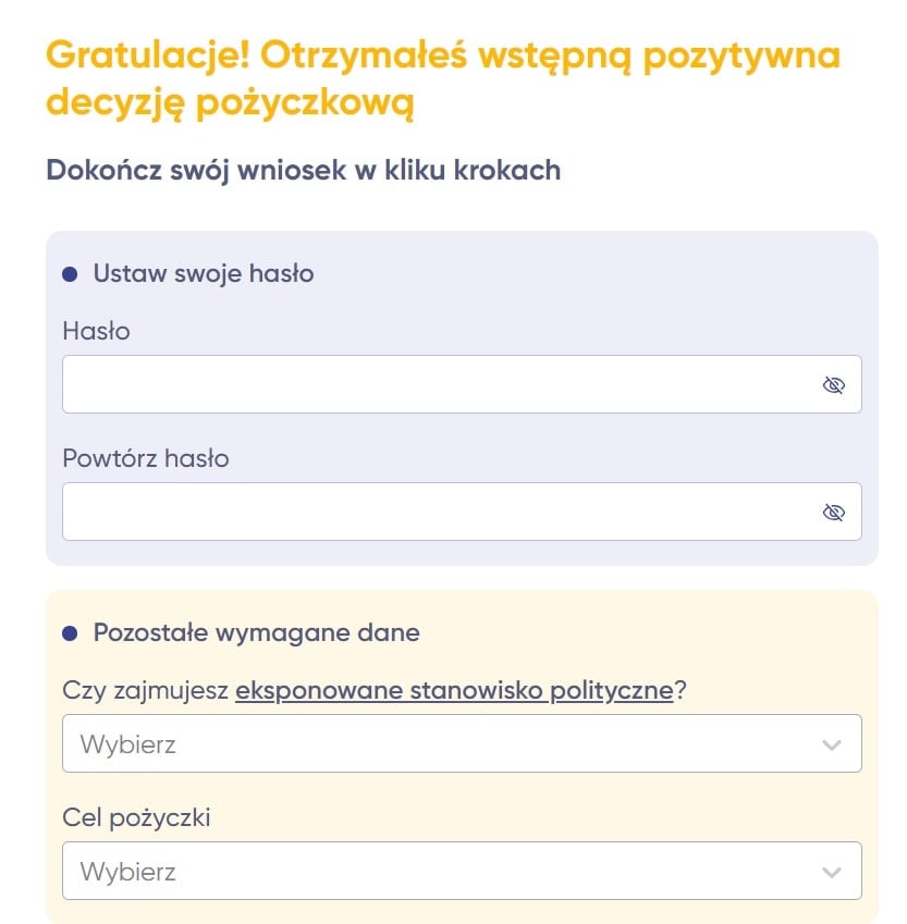 cashtero wniosek