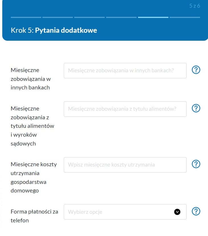 comperia raty wniosek pytania