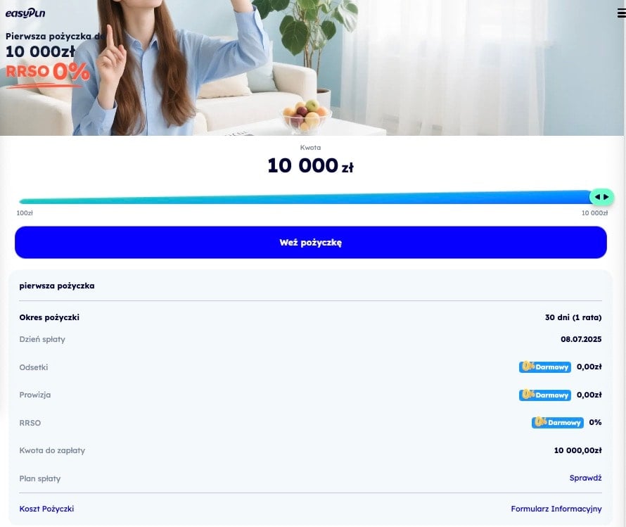 easypln kalkulator pozyczki