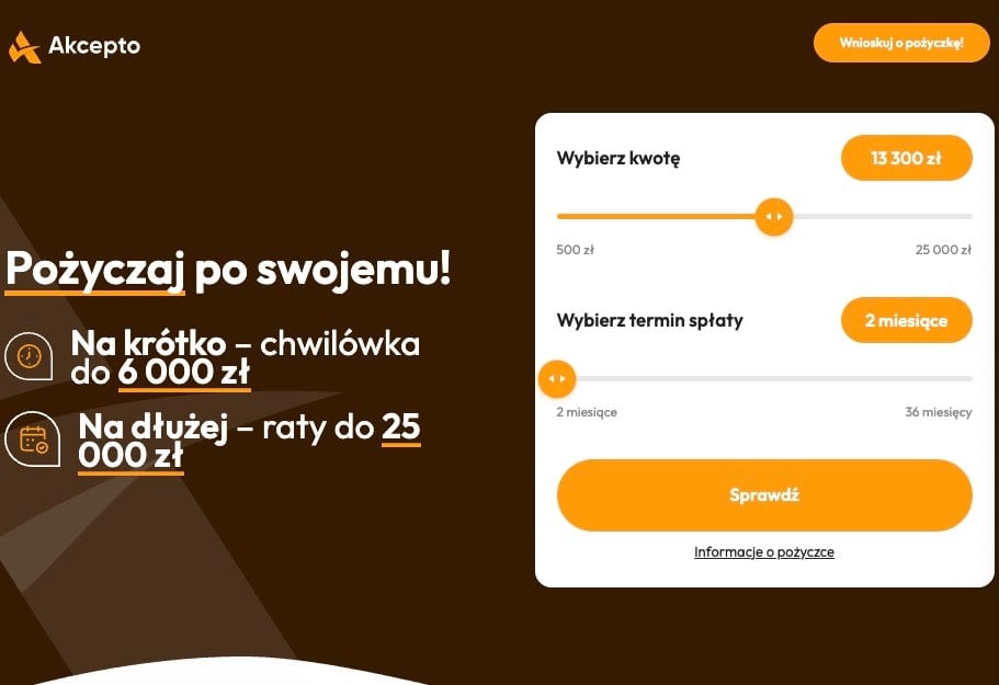 akcepto wniosek pożyczkowy