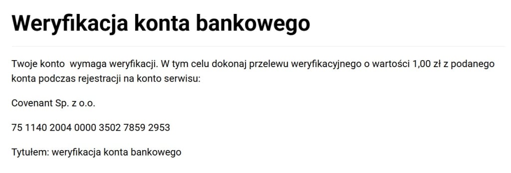 Weryfikacja konta bankowego w Aureus