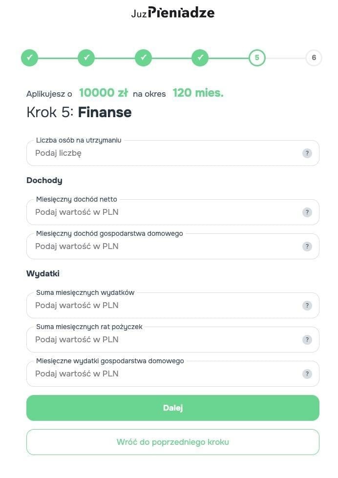 krok 5 finanse w juzpieniadze