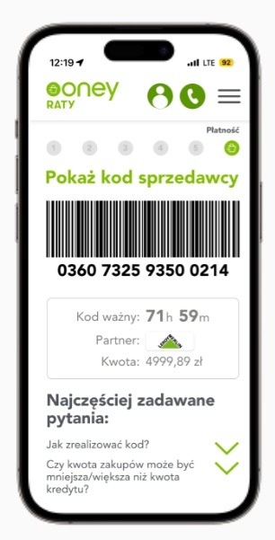 Kod kreskowy pokazujesz kasjerowi — pamiętaj, że jest ważny 72 godzin