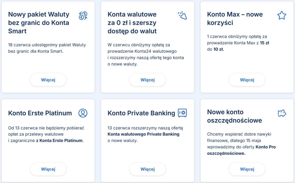 zapowiadane nowości w Erste Bank