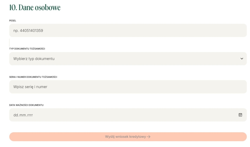 dane osobowe we wniosku plus1